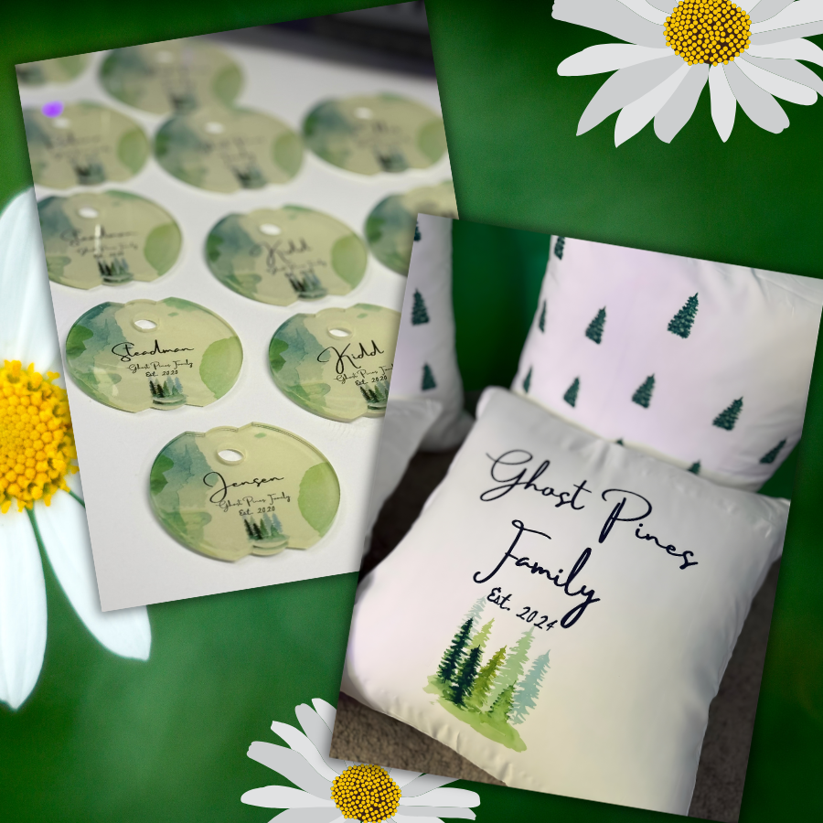 Ornament, Coasters and Pillowcases