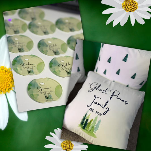 Ornament, Coasters and Pillowcases